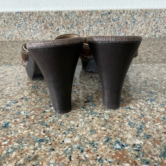 Mudd Brown Y2K Slip On Chunky Sandal Size 8.5 Spring Summer Strappy Vintage - Picture 3 of 5